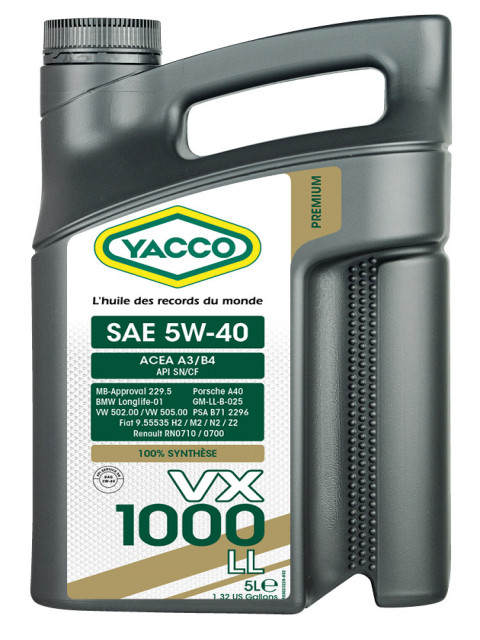 Масло моторное YACCO VX 1000 LL 5W40 (5L)